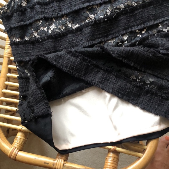 J. Crew NWT lace front tank w/ beige lining. Solid black back w/ keyhole close - Picture 7 of 10